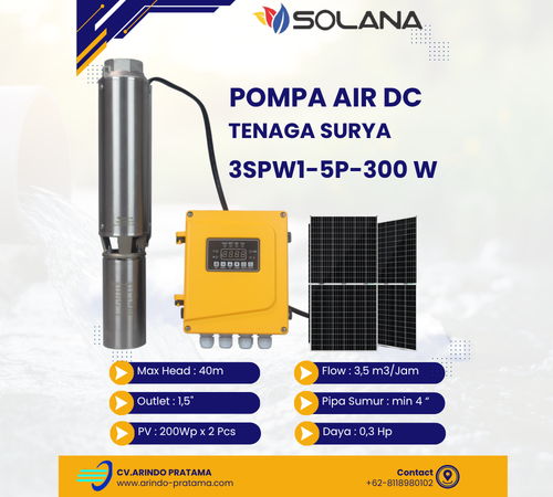 POMPA AIR TENAGA SURYA / DC - 300W 3SPW1-5P