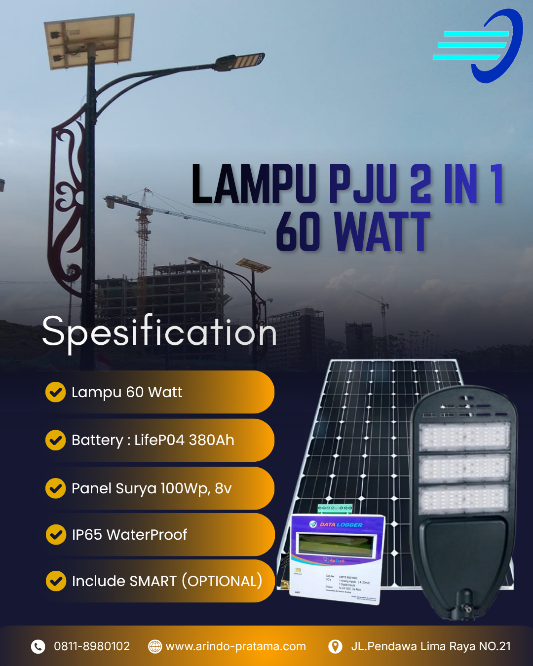 LAMPU SOLAR 2 IN 1 - 60W